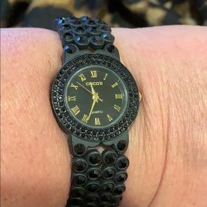 Chico’s black crystal watch - super cute